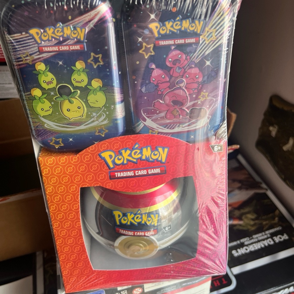Paldean Fates 2x Mini Tins + Pokeball Box Pokemon TCG Factory Sealed New